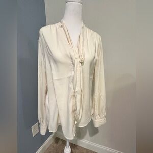 Express neck tie blouse